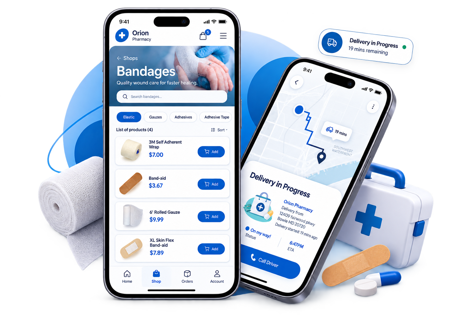 Home Orion Pharmacy - mockup